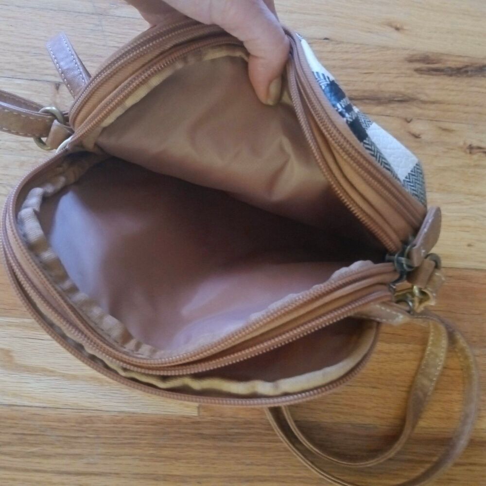 MultiSac Tweed Crossbody Bag Plaid Multi-Pocket Travel Shoulder Purse - Picture 8 of 8